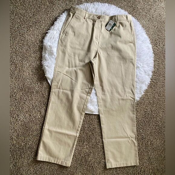L.L. Bean Khaki Pants Classic Fit Cotton New Womens Size 14 - Picture 1 of 10